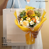 Fleurs artificielles élégantes faites à la main tricotées Saint Valentin et cadeaux de fête des mères Bouquet de fleurs au crochet
