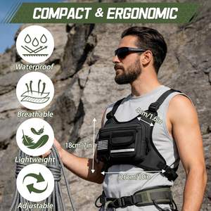Borsa Tattica da Petto per Uomo e Donna, Gilet Sportivo per Corsa all'Aperto, Chiusura con Cerniera e Fibbia, Zaino da Petto per Corsa, Ciclismo, Escursionismo - Product Image 2