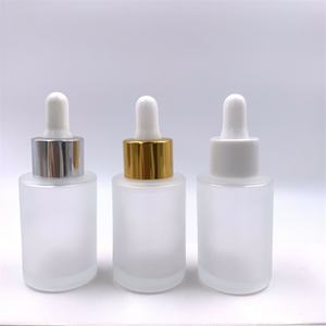 Botella de vidrio esmerilado transparente ámbar de 1 oz (30 ml) con cuentagotas para suero y aceite esencial, cilindro de hombro plano, 15 ml, vidrio esmerilado - Product Image 5