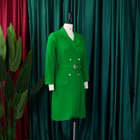 Robe professionnelle élégante plissée à manches longues pour femme 2026 avec ceinture – Idéale pour le bureau