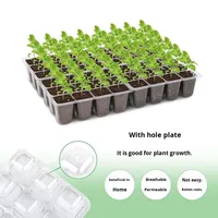 Grand bac de pépinière rectangulaire en plastique avec trous de ventilation, haute couverture, pour la rétention de l'humidité et la plantation respirante des semis