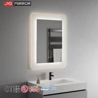 Miroir de salle de bain avec éclairage LED, cadre en aluminium, 600x800mm, température de couleur 3000K-6500K, fonction anti-buée