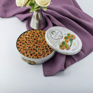 Großhandel Lebensmittelechte Bedruckte Leere Runde Metall-Keksdose aus Recyclingmaterialien für Süßigkeiten, Schokolade & Zucker - Product Image 5