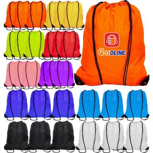 Reusable With Logo Zipper Design Wholesale Multi Function Drawstring Sports Gym Backpack Storage Basketball Nylon Shopping Bags