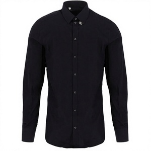 Chemise Formelle Bio Bleue Ricky pour Homme, Col Mandarin, Écologique, Respirante, Imprimé Rayé, Manches Courtes – Grande Vente Printemps - Product Image 5