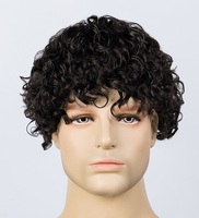 Prêt à expédier : Système capillaire Q6 en cheveux humains australiens, toupet bouclé de 20 mm de haute qualité, avec base en dentelle intégrale pour hommes