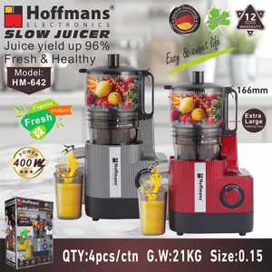 Extracteur de jus à froid Hoffmans HM-642 400W sans BPA 130mm pour aliments pour bébés et jus d'ananas frais au Nigeria - Product Image 5