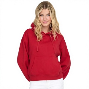Sudadera con Capucha para Mujer, Nueva Colección Primavera-Otoño-Invierno, Color Sólido, Casual, Corta, Holgada, con Cierre Frontal, Tela No Tejida - Product Image 5