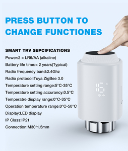 Vanne <span class=keywords><strong>thermostatique</strong></span> intelligente pour radiateur OEM Zigbee 3.0 TRV pour le contrôle de la température de chauffage domestique - Product Image 3