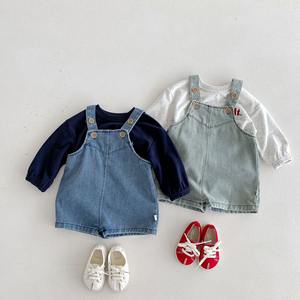 Ins printemps automne garçons filles Denim décontracté ample jarretelle salopette pantalon bébé Shorts - Product Image 5