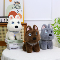 Jouet en peluche électronique intelligent OEM personnalisé ChatGPT AI pour chien, interaction vocale, écharpe 3 couleurs, animal en peluche assis