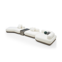 Ensemble de canapés d'angle modulaires en tissu de luxe moderne avec console, meubles pour salons et appartements