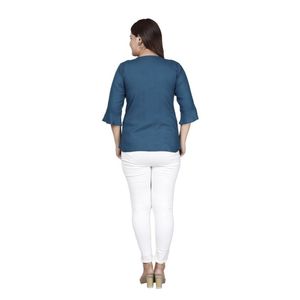 Blusa Moderna Informal para Oficina y Uso Diario, de Rayón para Mujer, con Mangas Tres Cuartos, Antiarrugas y Transpirable, Exportador Indio - Product Image 3