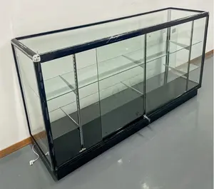 Retail Shop Furniture Lockable Glass Display Showcase with Led Light Extra Vision Display Cases for Smoke Shop