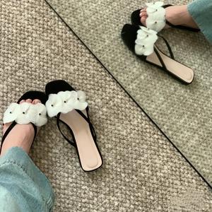 Niche Franse Bloemenslip-On Sandalen Voor Dames Zomer Outdoor Veelzijdige Platte Casual Strandsandalen Modetrend Laat De Voeten Eruit Zien - Product Image 6