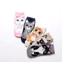 Drôle Mignon Chaussettes Dessin Animé Chat Animal Coton Chaussettes Mode Bas Coupe Cheville Chaussettes