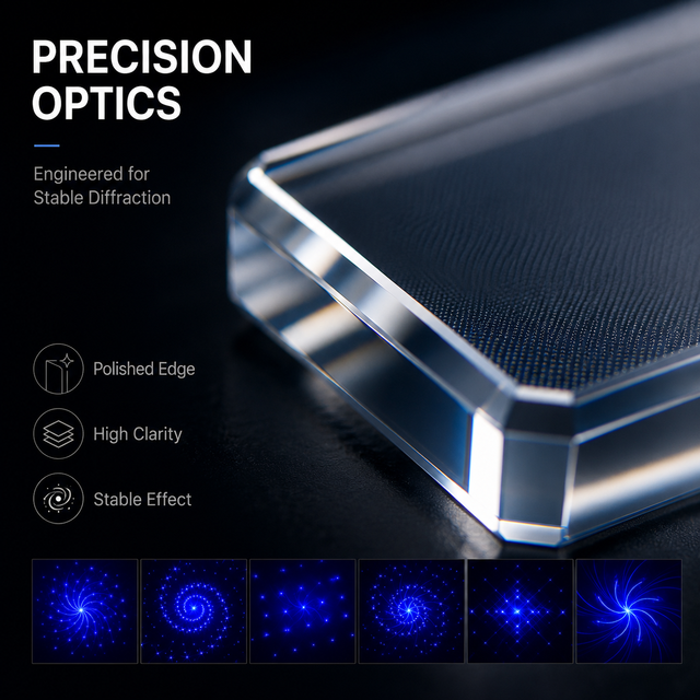 DG Laser Grating Glass Light Pattern DOE Diffractive Optical Element Star Lighting Stage Projection Effect Pack 5 UNIDS/patches