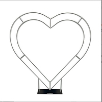 Arche de fleurs à double cœur en alliage d'aluminium Arche de mariage en forme de cercle avec matériau en aluminium pour la décoration de mariage.