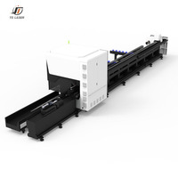 Máquina Láser Semiautomática para Tuberías de 6KW con Soporte de Seguimiento Servo y Asistencia de Rodillos de Diámetro Variable, Corte Trasero Cero y Doble Bisel