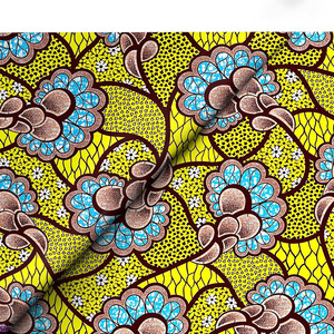 <span class=keywords><strong>Tissu</strong></span> <span class=keywords><strong>africain</strong></span> 100% coton à imprimés de cire Ankara pour robes de femmes - Product Image 4