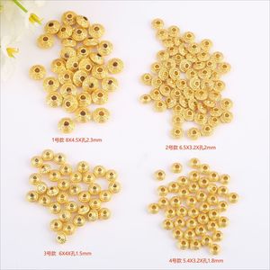 Perles d'espacement rondes couleur or sable antique, accessoires de fabrication de bijoux DIY, pour bracelets et colliers, perles en vrac, vente en gros - Product Image 2