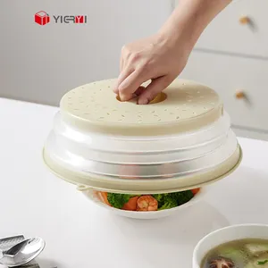 Cobertura de plástico para micro-ondas multi-camada com tela de malha dobrável para cozinha Cobertura de rede de alimentos