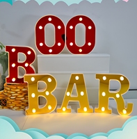 Lettres lumineuses 3D murales ou de table, chiffres et alphabet avec interrupteur à glissière pour décoration de mariage, anniversaire, café
