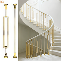 Balustrade d'escalier en métal blanc doré de luxe, haute qualité, décoration intérieure, garde-corps en aluminium pour villa et appartement