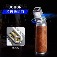 Briquet à flamme jet bleue, nouveau, en gros, avec logo personnalisé, rechargeable au gaz, coupe-vent, en alliage de zinc, écologique, avec boîte cadeau, pour cigarettes