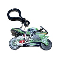 Nouveau style Douyin : Porte-clés mini moto de course en plastique à inertie, anti-stress, pendentif de sac