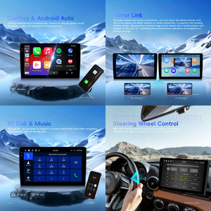 Autoradio Android Podofo 10 pouces double DIN 4+128G avec écran Incell, Carplay/Android Auto sans fil, WiFi, grand stock pour une livraison rapide - Product Image 3