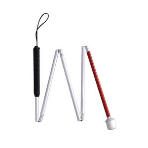 Складной легкий корпус из анодированного алюминия с 5 секциями белая тростниковая слепых трость для Штора для продажи - Product Image 1