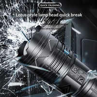 Lampe torche tactique super lumineuse et puissante, 2000 lumens, 6 modes, étanche IP54, longue durée de vie de la batterie, rechargeable par USB, lampe torche LED