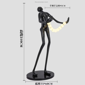 Lampu Patung LED Postmodern dengan Kalung Bola Berkelap-kelip untuk Dekorasi Lampu Lantai di Lobi Hotel dan Aula Pameran - Product Image 4