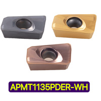 Vente en gros d'usine Plaquettes de fraisage CNC APMT1135PDER H2 Noir pour pièces universelles en acier R08 Outils de coupe en carbure Chine Lot de 10