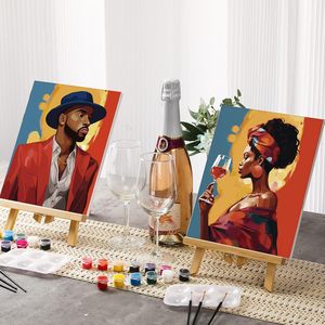 <span class=keywords><strong>Kit</strong></span> <span class=keywords><strong>per</strong></span> Coppie <span class=keywords><strong>per</strong></span> Pittura e Degustazione di Vini, Serata Romantica con Tela Pre-Dipinta <span class=keywords><strong>per</strong></span> Adulti, <span class=keywords><strong>Kit</strong></span> <span class=keywords><strong>per</strong></span> Ritratti 8x10 - Product Image 5