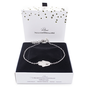 Amy Amy Hamsa Hand Bracelet 925 Silver Rhodium Plated Crystal <b>Charm</b> Minimalist Design for Women Everyday Wear - Product Image 4