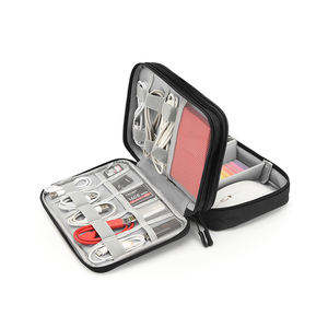 Sac de rangement de voyage en nylon rectangulaire transparent, portable, gain de place, design minimaliste pour accessoires numériques - Product Image 1