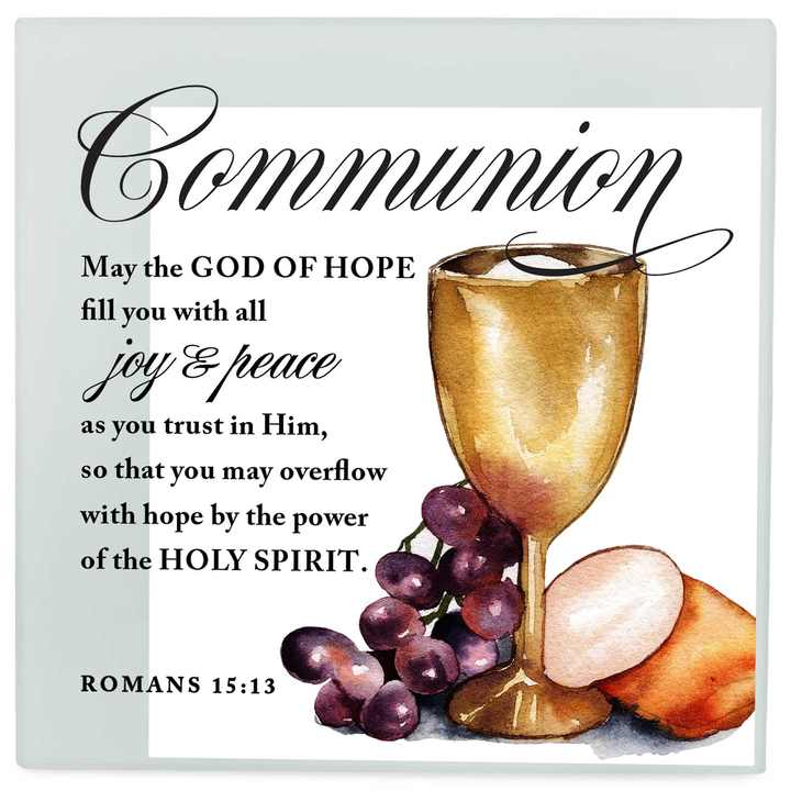 TD Large Vintage Tealight Communion Candlestick Holder Romans 15:13 Tall Luxury Candle Jar for Weddings