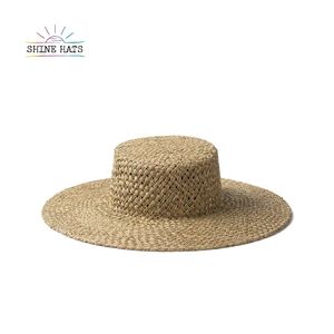 Shinehats 2024 OEM couleur unie soleil plage été femmes large bord Fine herbe salée canotier unisexe chapeaux de <span class=keywords><strong>paille</strong></span> vente chaude Sombrero - Product Image 1