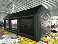 Cabine de pulvérisation gonflable portable d'extérieur 8*4*3m, tente de peinture automobile noire pour la vente