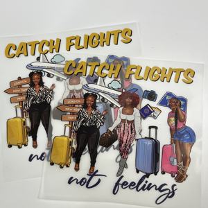 تصميم مخصص للفتيات من المصنع بالألوان من Plastisol Dtf تصاميم نقل جاهزة للضغط - Product Image 2