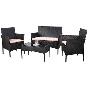 Ensemble de canapé d'extérieur 2 places en rotin PE résistant aux intempéries avec coussins pour balcon, faible MOQ - Product Image 4