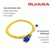 Kabel Patch Fiber OS2 LC/SC/FC UPC/APC LSZH Kabel Jumper Optik Kustom Single-Mode Multi-Mode Simplex Duplex untuk Pusat Data