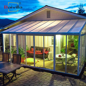 Gazebo extérieur de luxe serre de jardin véranda dôme en verre maison rétractable <span class=keywords><strong>solarium</strong></span> toit Portable préfabriqué <span class=keywords><strong>solarium</strong></span> en verre - Product Image 6