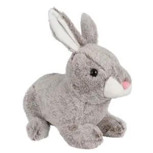 厂家批发定制低MQ OEM ODM仿真毛绒动物毛绒灰色兔子兔子毛绒玩具