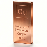 Barres de cuivre pur à 99 %, non remboursables et non retournables, personnalisables, en cuivre sans oxygène, gravables, barre de cuivre pur à 99 %