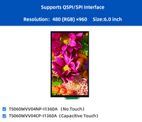 Écran LCD TFT QSPI SPI de 6,0 pouces, résolution 480x960, module de panneau tactile capacitif pour STM32 ESP32 HMI