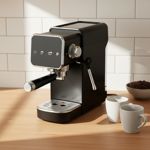 <span class=keywords><strong>Machine</strong></span> <span class=keywords><strong>à</strong></span> expresso semi-automatique <span class=keywords><strong>à</strong></span> écran tactile noir mat, 15 bars de pression, cafetière italienne avec indicateur de couleur, mousseur <span class=keywords><strong>à</strong></span> lait - Product Image 2