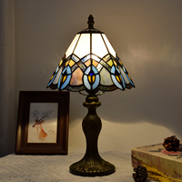 Lampe de table de luxe de 8 pouces, éclairage de chevet pour chambre à coucher, décoration, lampe de table rétro américaine nostalgique vintage